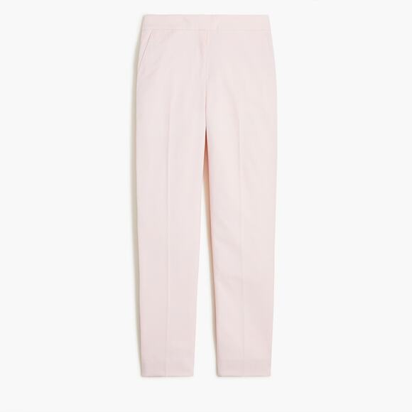 J. Crew High Rise Elastic Back Waist Straight Leg Trouser Pants Pink 14 - Picture 1 of 10